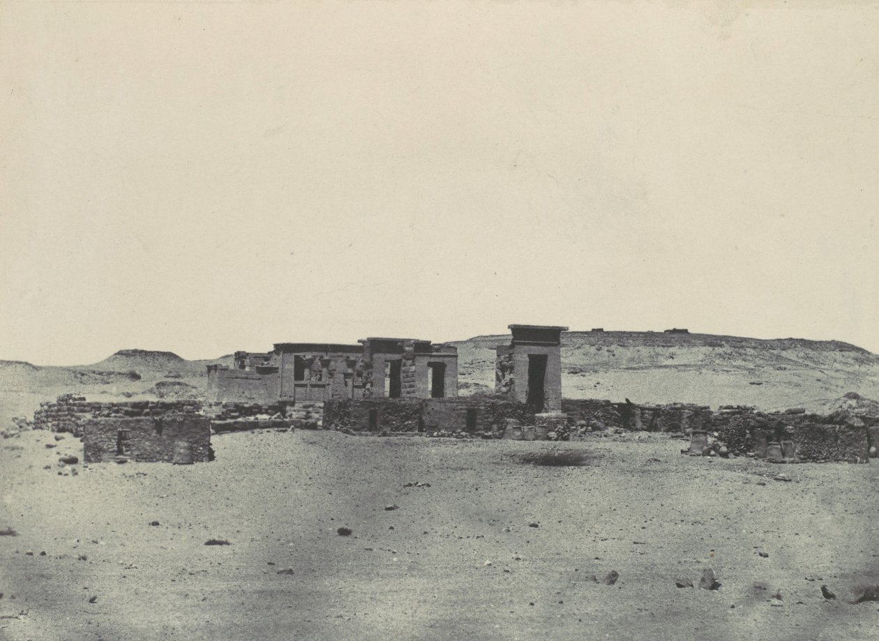 Nubië. Tempel en Dorp van Débôd. Parembole van de route van Antonin, 1850 door Maxime Du Camp