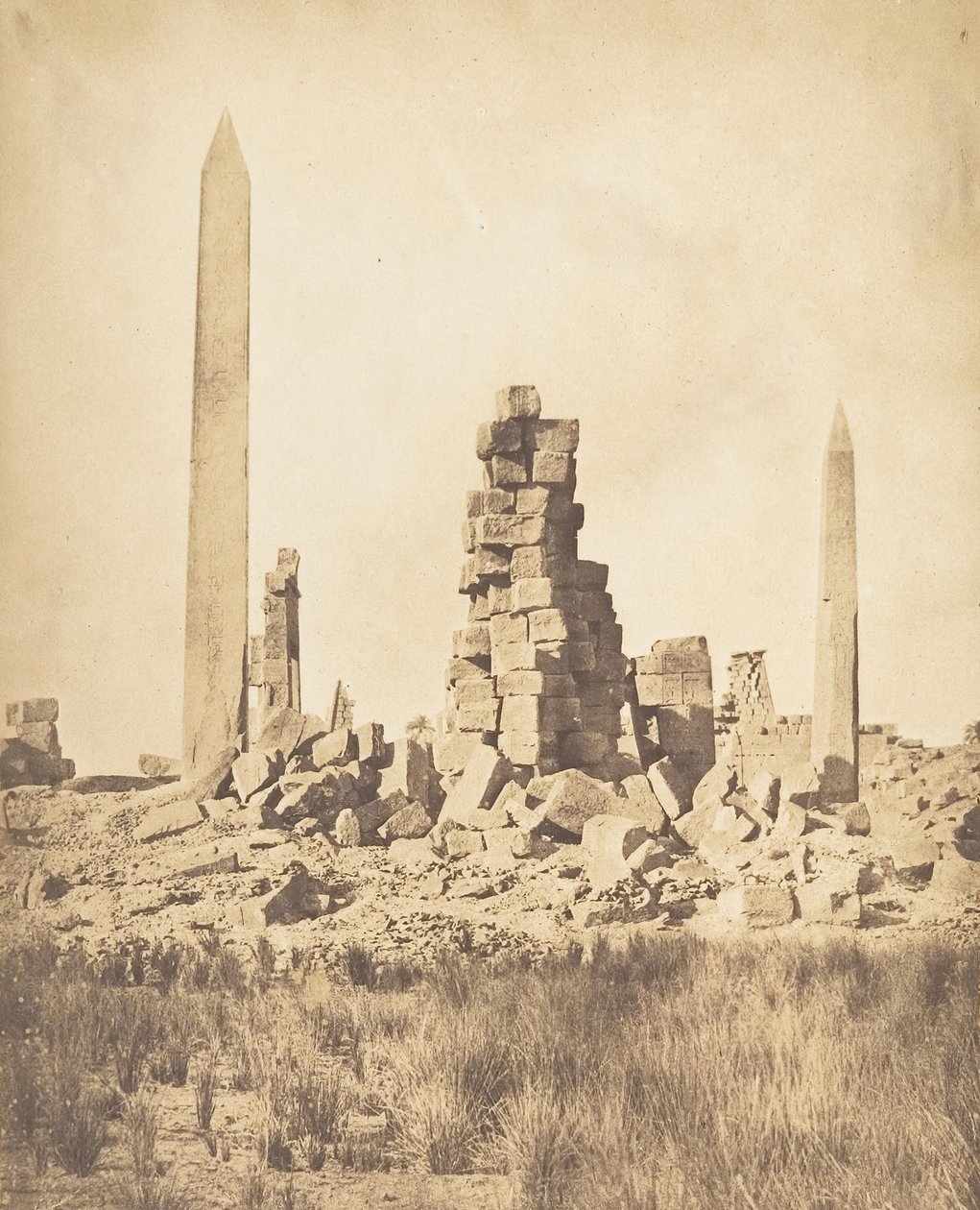Obelisken van het Paleis van Karnak Thebe door Maxime Du Camp