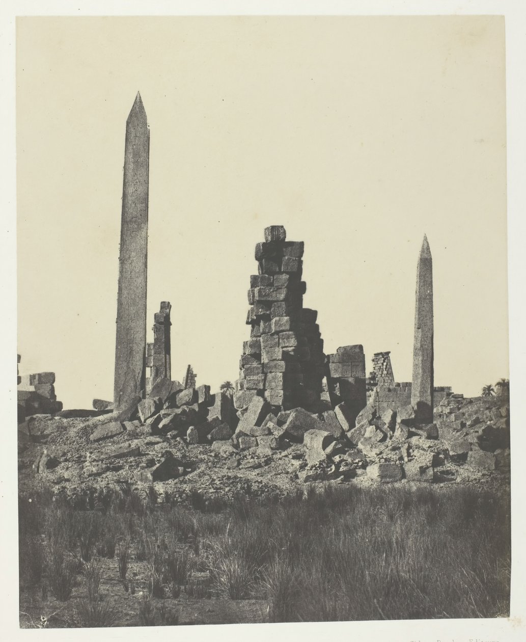 Palais de Karnak, Les Obélisques, Thebe, 1849-51, gedrukt 1852 door Maxime Du Camp