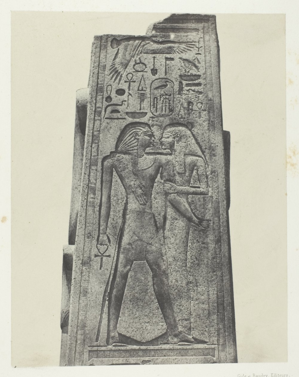 Palais de Karnak, Pilaar voor het Granieten Heiligdom; Thebe door Maxime Du Camp
