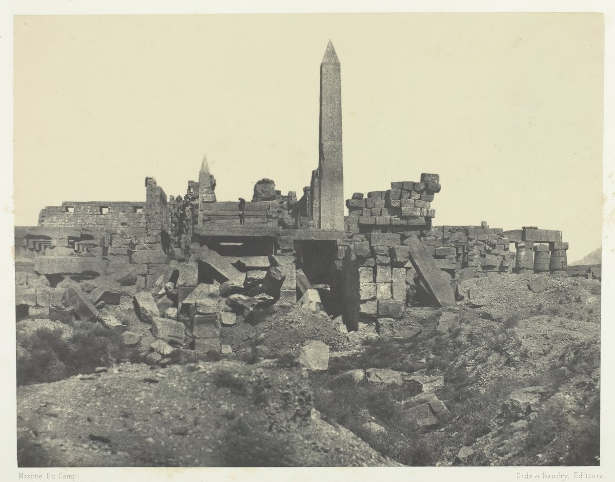 Palais de Karnak, Sanctuaire de Granit et Salle Hypostyle, Thebe, 1849-51, gedrukt 1852 door Maxime Du Camp