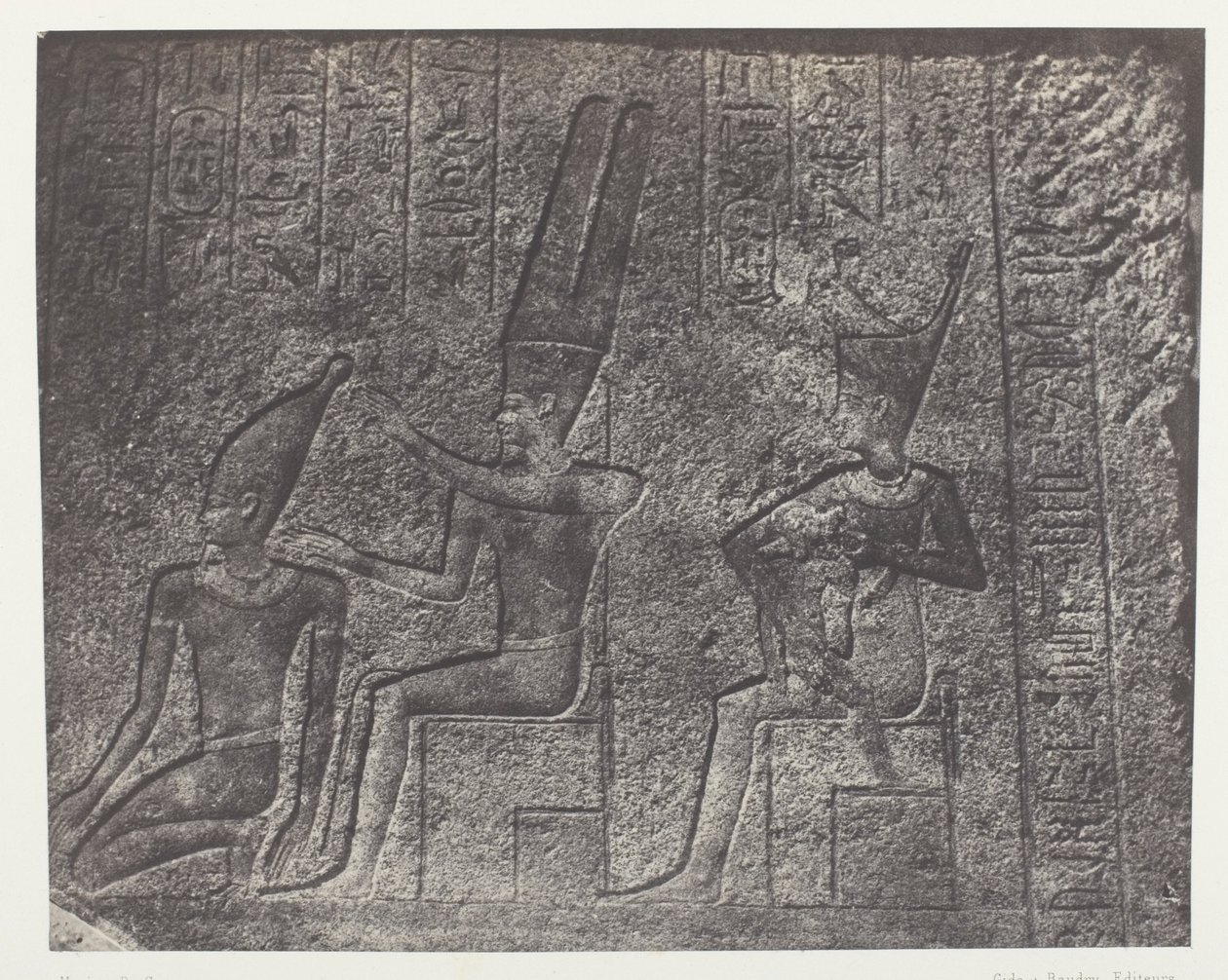 Palais de Karnak, Externe sculpturen van het granieten heiligdom; Thebe door Maxime Du Camp