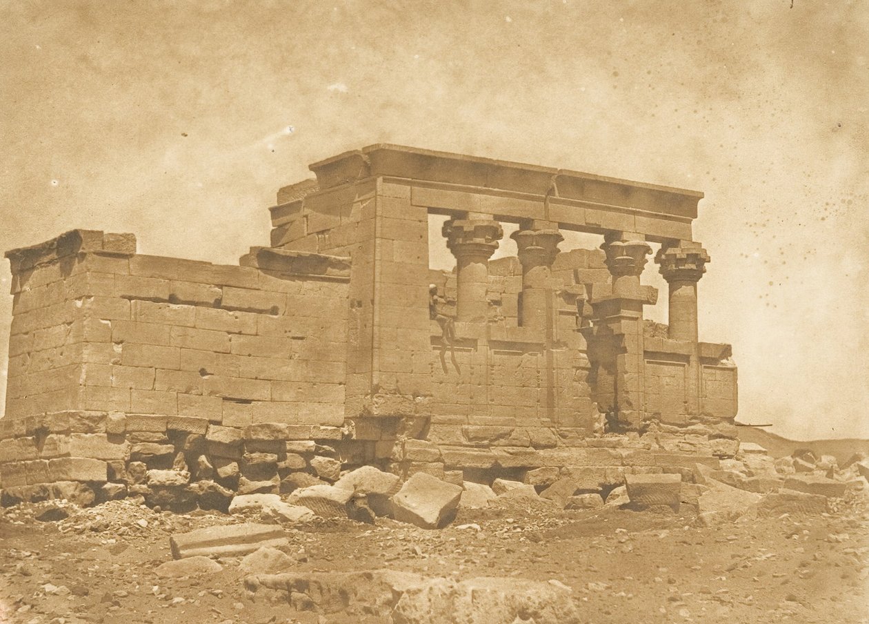 Pronaos du Temple de Déboude Parembole, 10 april 1850 door Maxime Du Camp