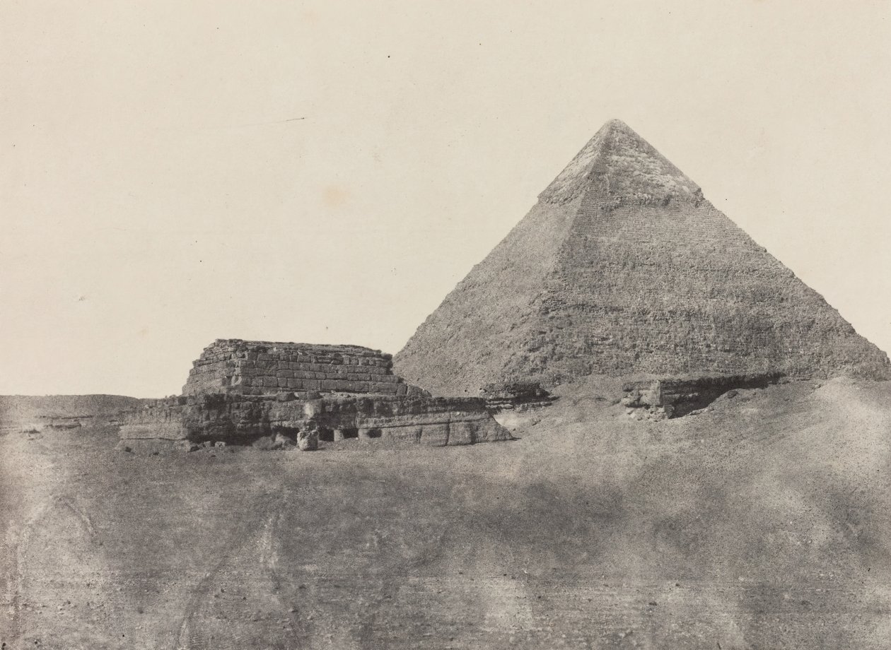 Piramide van Chephren, Egypte door Maxime Du Camp