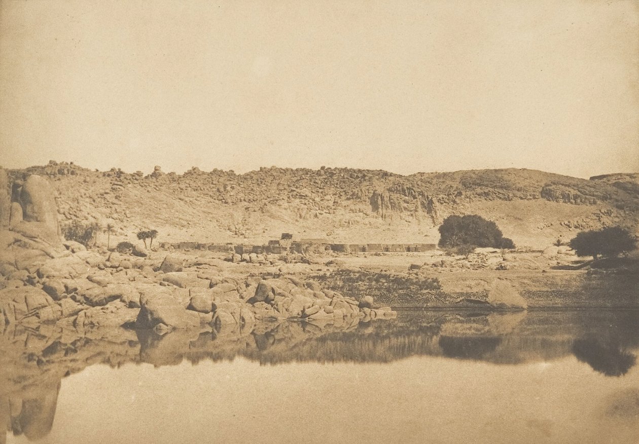 Vue prise au Nord de Philae - Village de Kounoço, 1849-50 door Maxime Du Camp