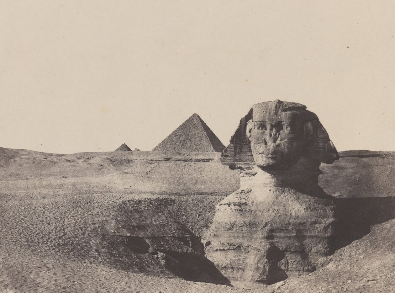 Egypte Midden, De Sfinx, december 1849, gedrukt 1852 door Maxime Du Camp