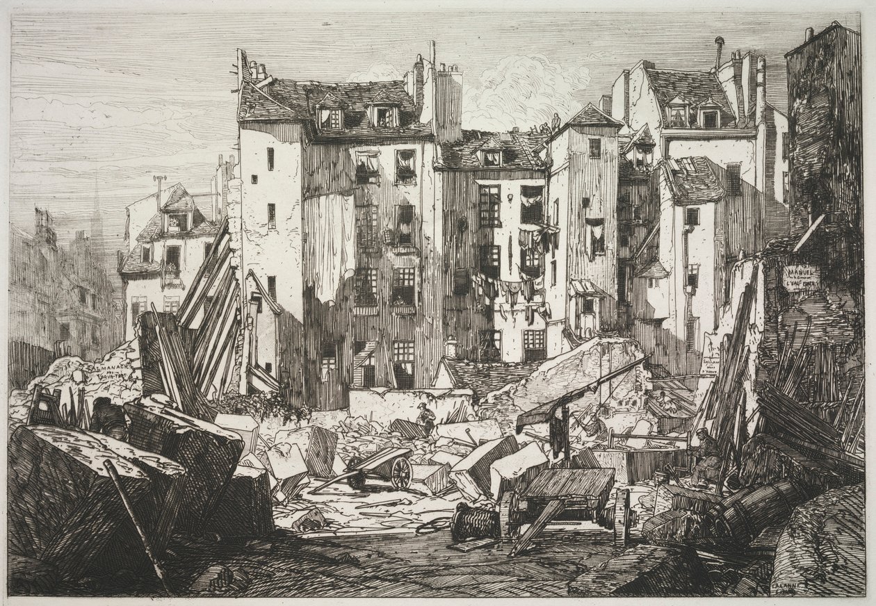 Sloop voor de Opening van de Rue des Écoles, 1862 door Maxime Lalanne