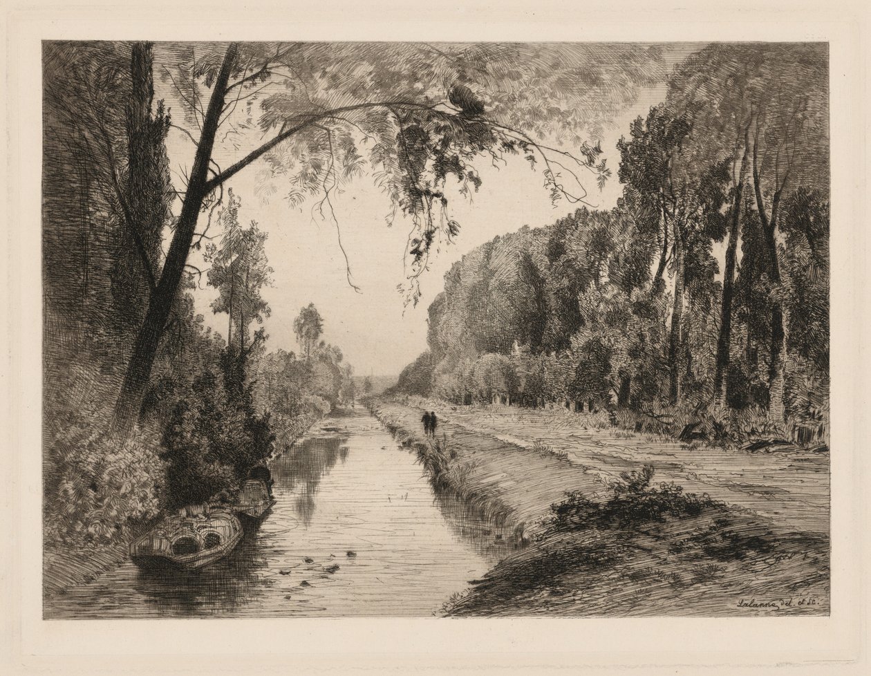 Het kanaal bij Pont-Saint-Maxence door Maxime Lalanne