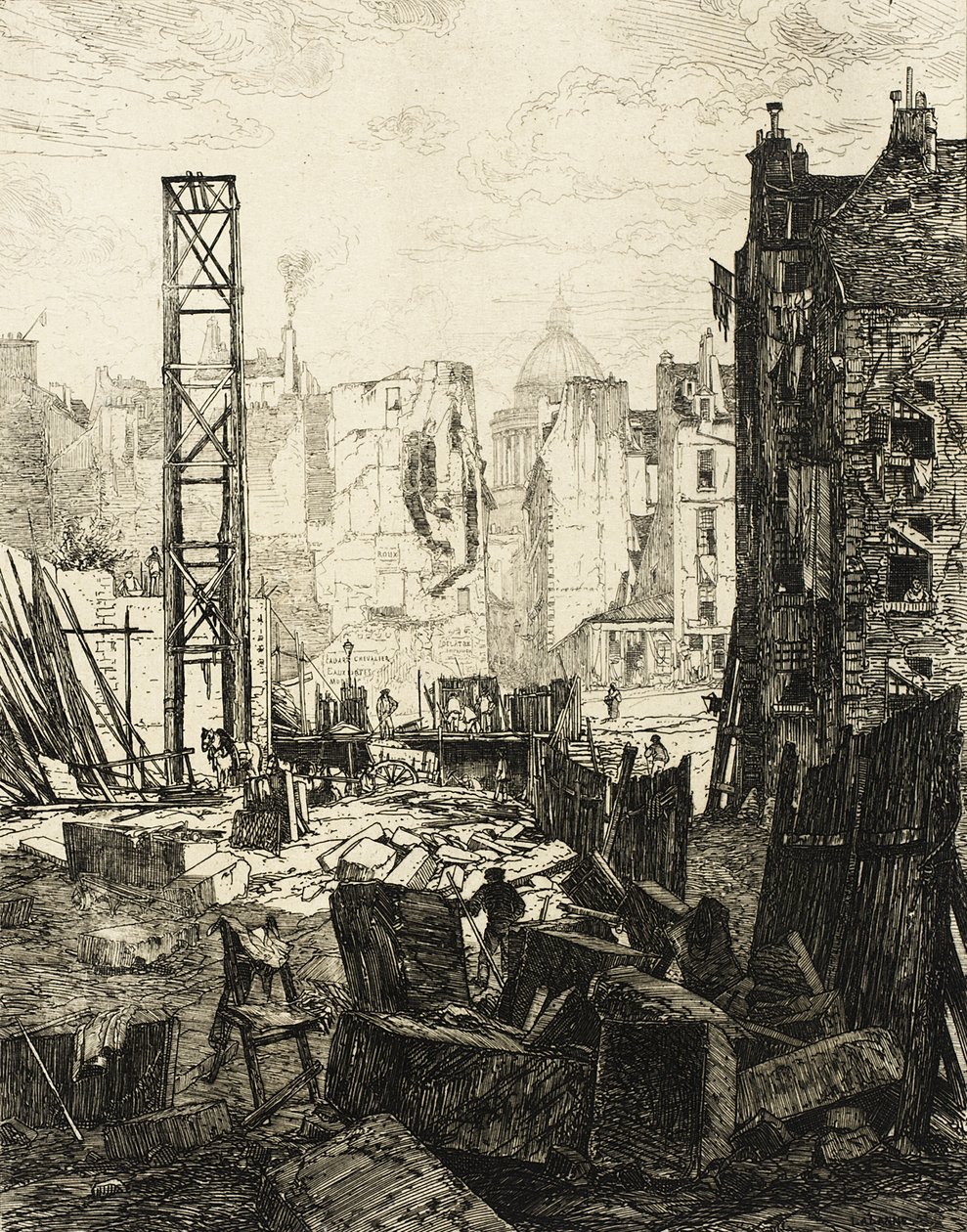 Aanleg van de Boulevard Saint-Germain door Maxime Lalanne