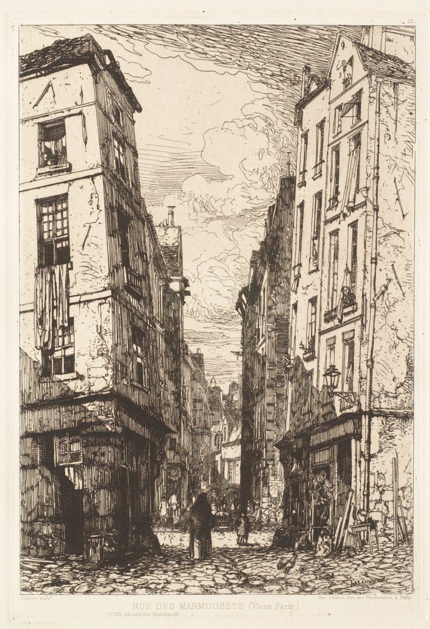 Rue des Marmousets, oud Parijs door Maxime Lalanne