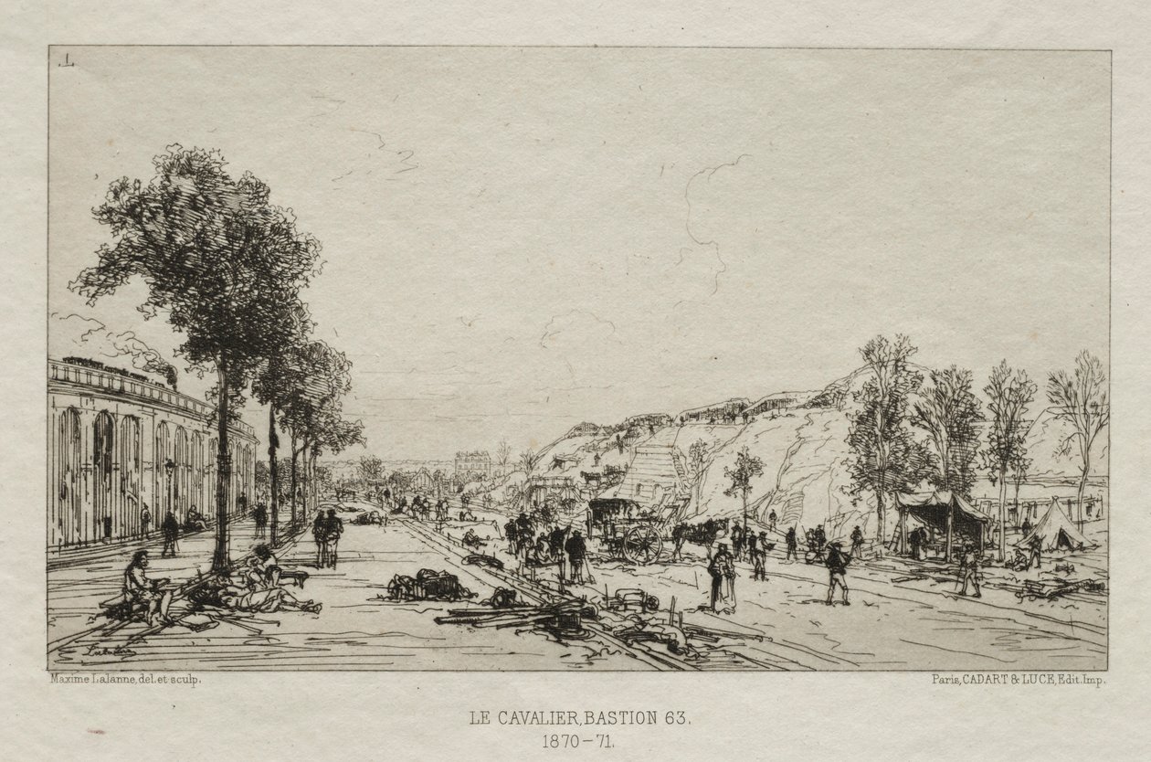 Artistieke souvenirs van het Beleg van Parijs: Le Cavalie Bastion 63 door Maxime Lalanne