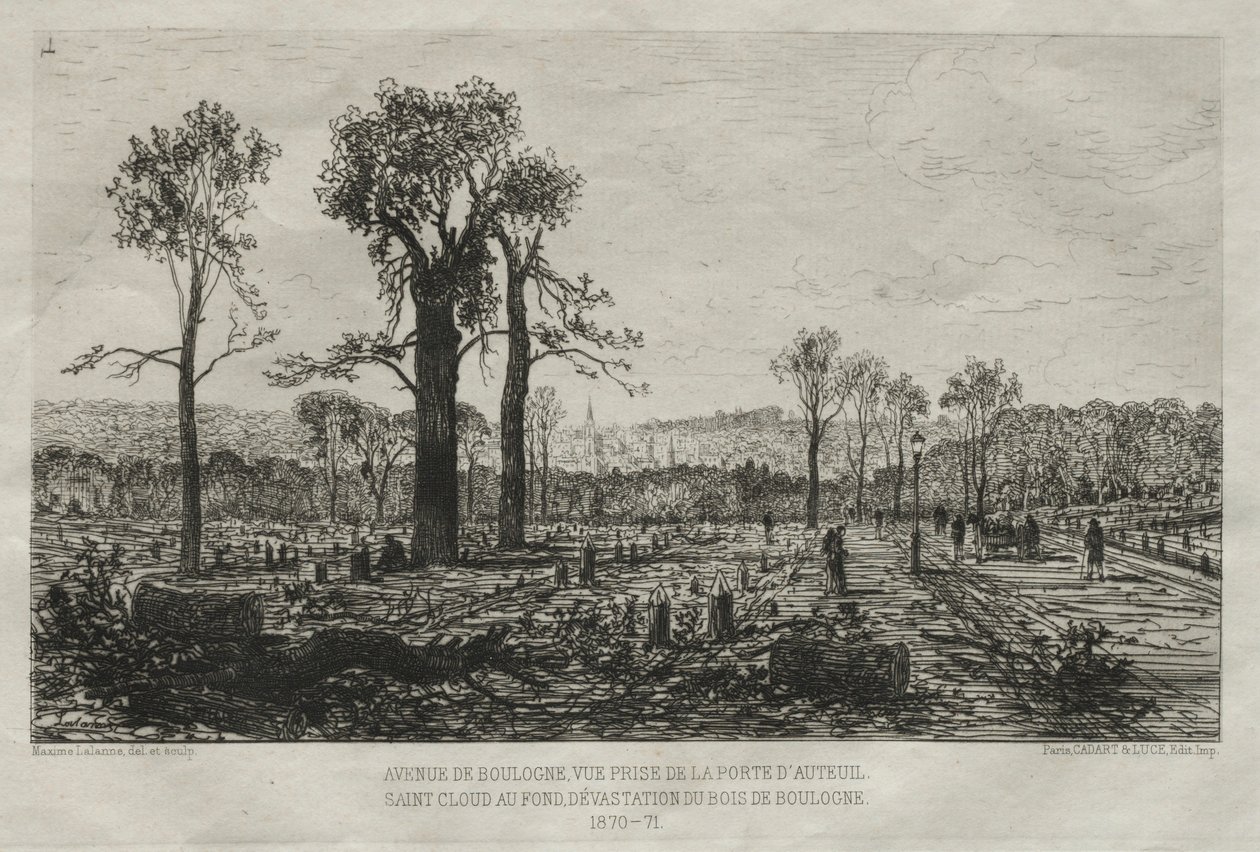 Souvenirs artistiques du Siège du Paris: Avenue de Boulogne, Vue Prise de la porte d