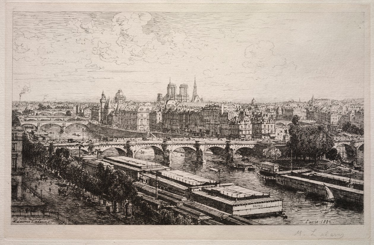Uitzicht vanaf het Louvre door Maxime Lalanne