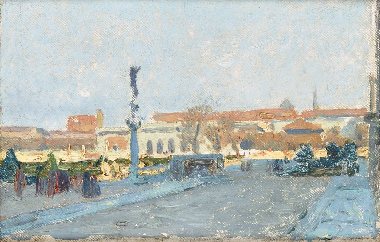 Uitzicht op Wenen vanaf de buitenste kasteelpoort door Maximilian Suppantschitsch