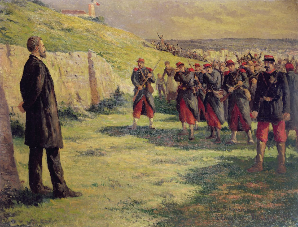 Vuurpeloton op het punt om Eugene Varlin te fusilleren, ca. 1918 door Maximilien Luce