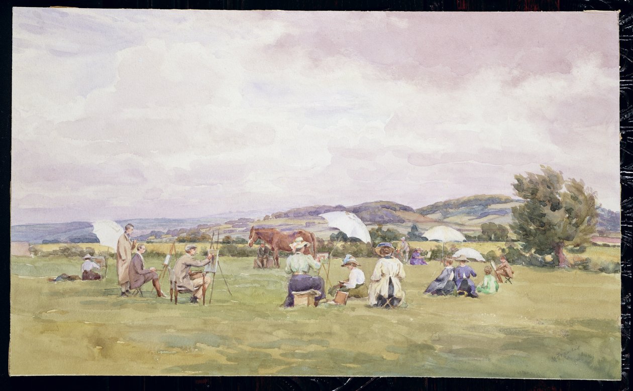 Een Schetspartij in de Cotswolds, ca. 1910 door May Francis