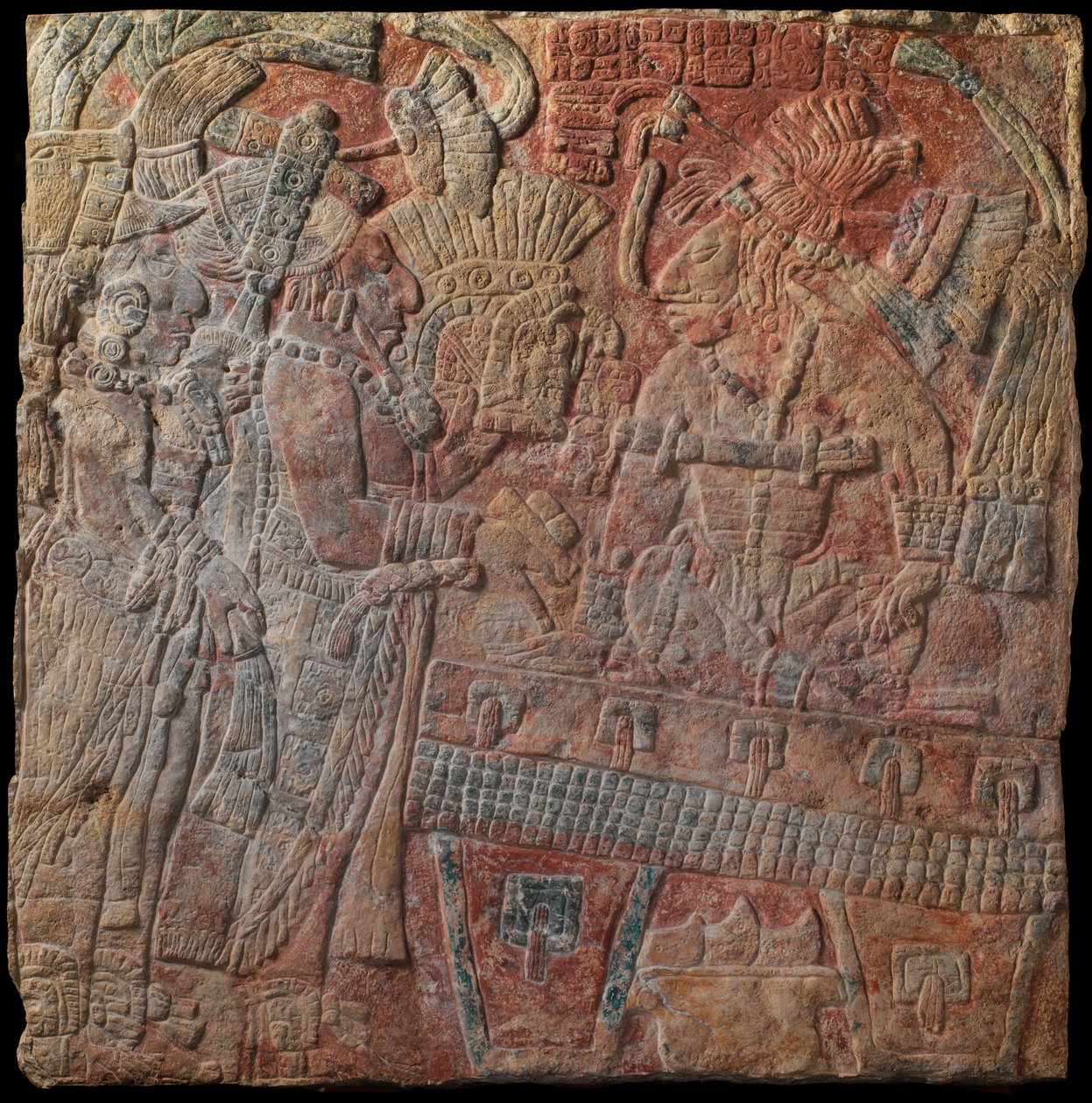 Reliëf met gezeten heerser, c.770 n.Chr. door Mayan