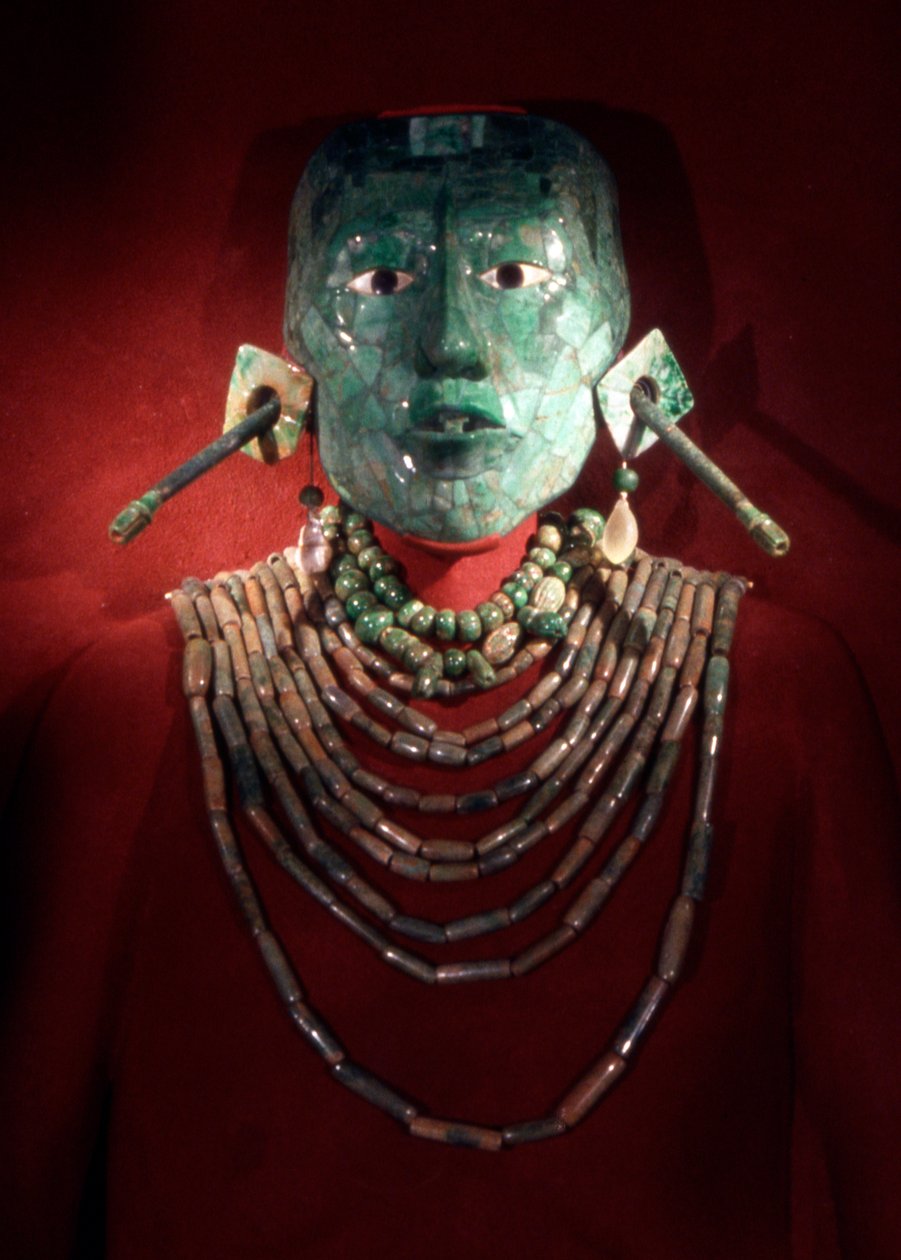 De koninklijke juwelen van Pacal, koning van Palenque, late klassieke periode door Mayan