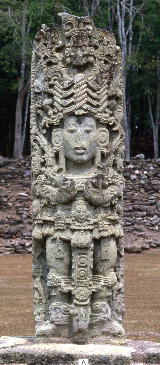 Stela A, Copan, Late Klassieke Periode, ca. 730 AD door Mayan