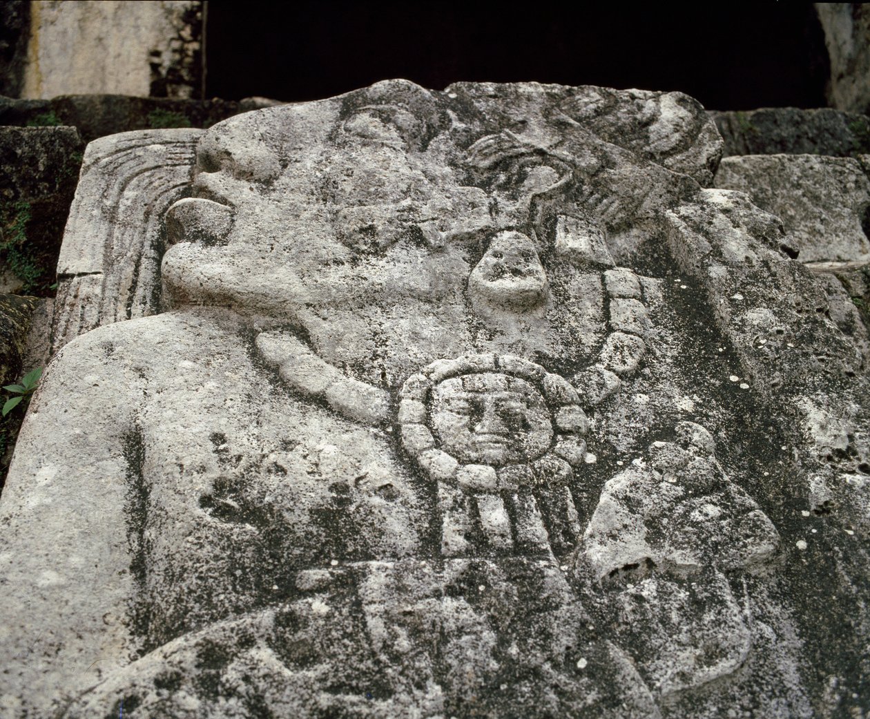 Stele in huis A, patio 2 in het paleis door Mayan