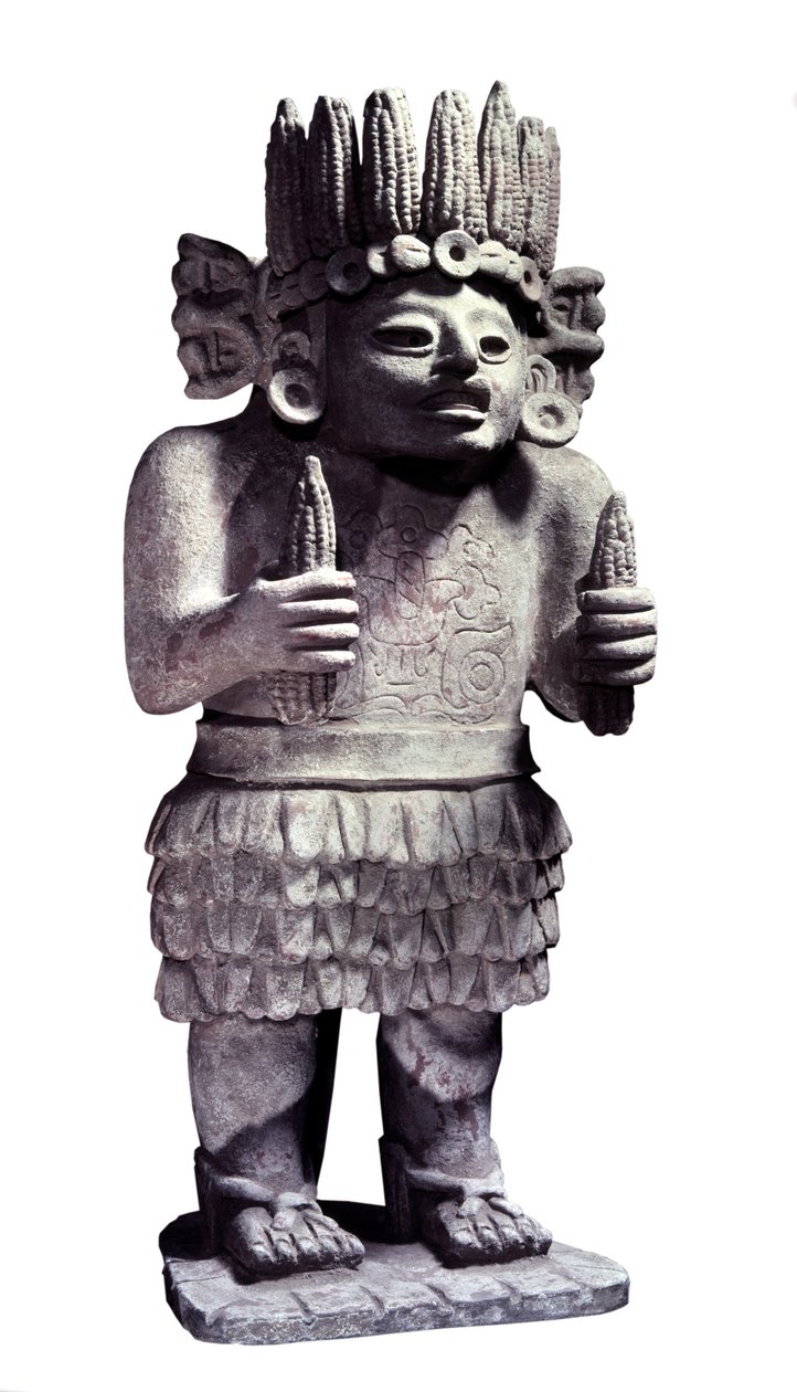 Precolumbiaanse beschaving: Maya-beeld dat de god van de dienstmaagden voorstelt. Parijs, Musee de l