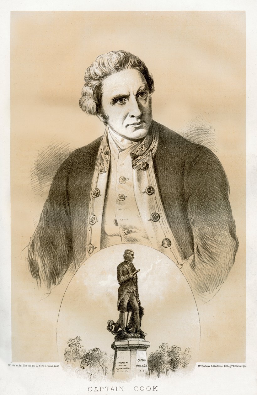 Kapitein James Cook, 18e eeuwse Britse marineofficier en ontdekkingsreiziger door McFarlane and Erskine
