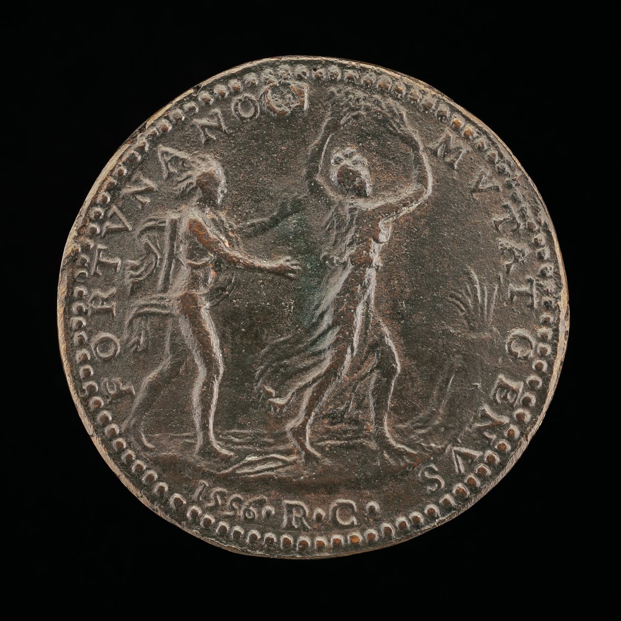 Apollo achtervolgt Daphne [achterzijde], 1556 door Medallist R.C.