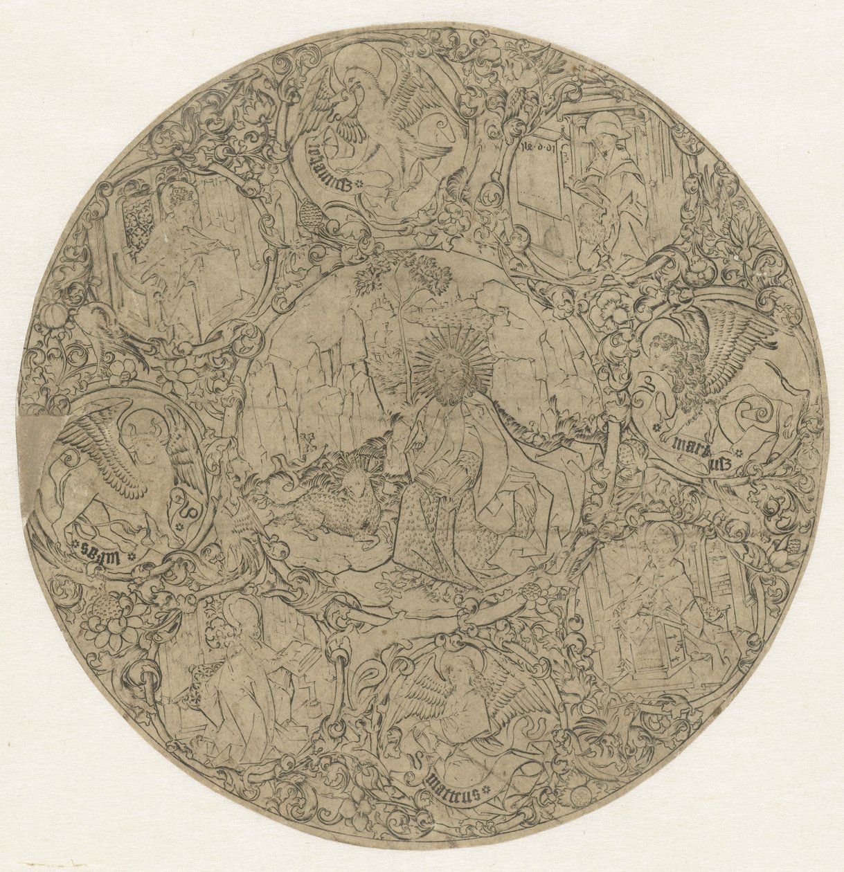 Johannes de Doper in de woestijn door Meester E.S.