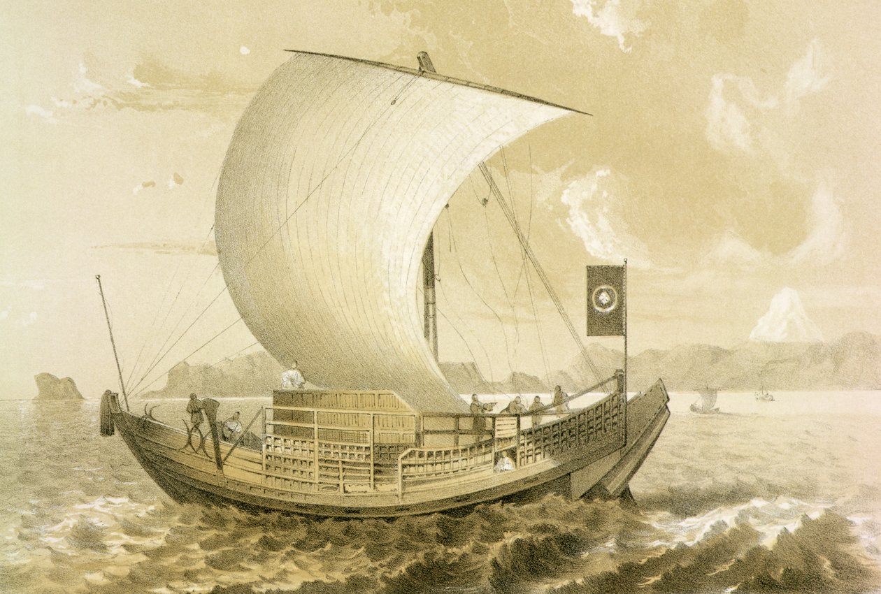 Japanse Jonk, uitgegeven door Sarony en Co., ca. 1856 door Meffert