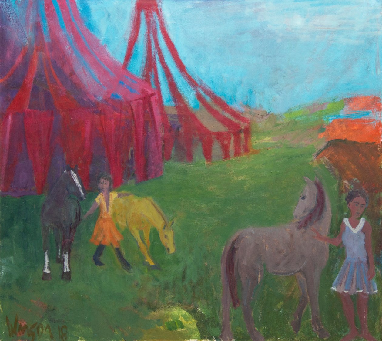 Morning Run Through, 2018 (olieverf op doek) door Megan Williamson