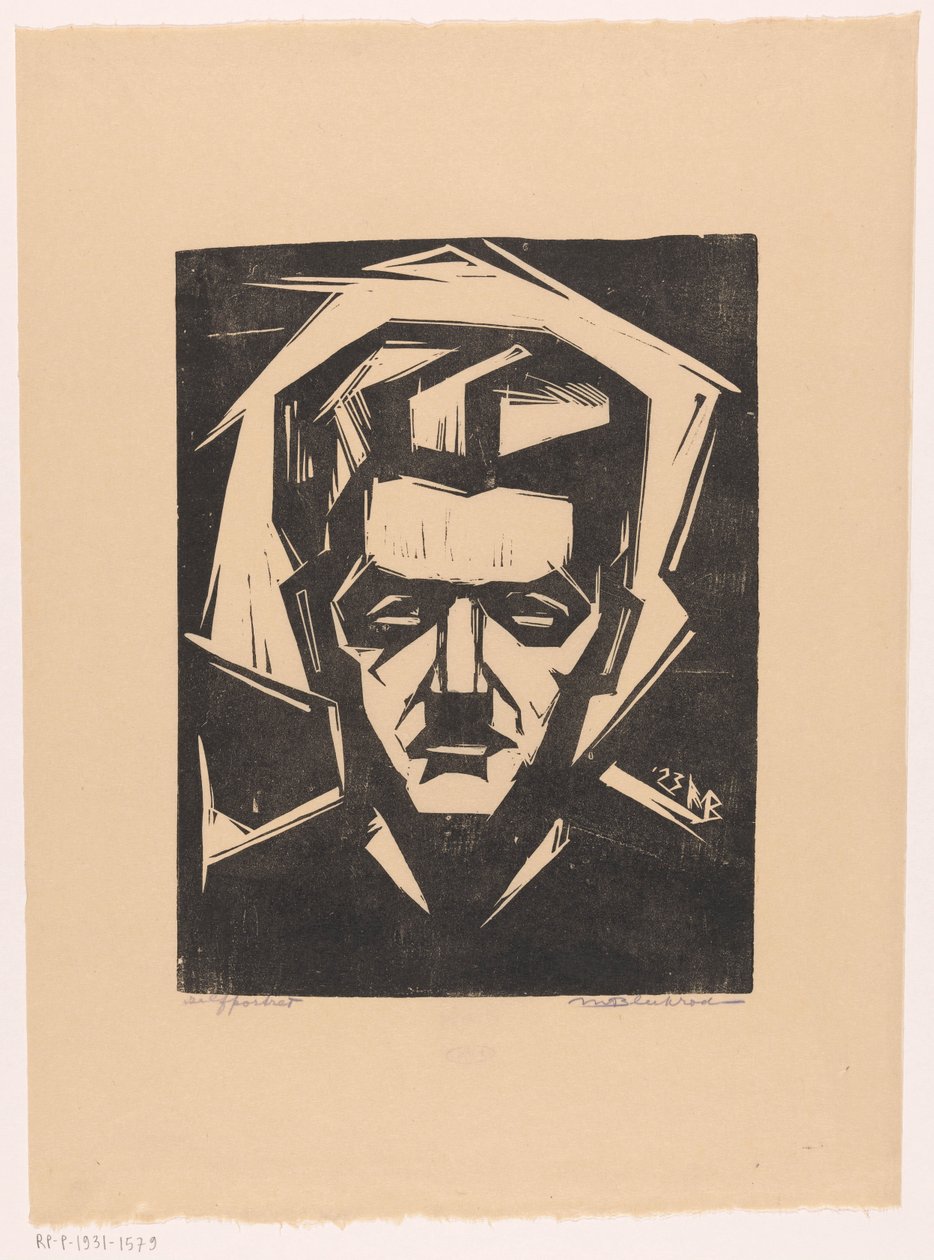 Zelfportret van Meijer Bleekrode door Meijer Bleekrode (signed by artist)