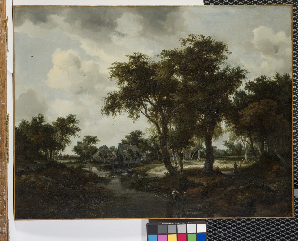 De watermolen (Het Trevor-landschap) door Meindert Hobbema