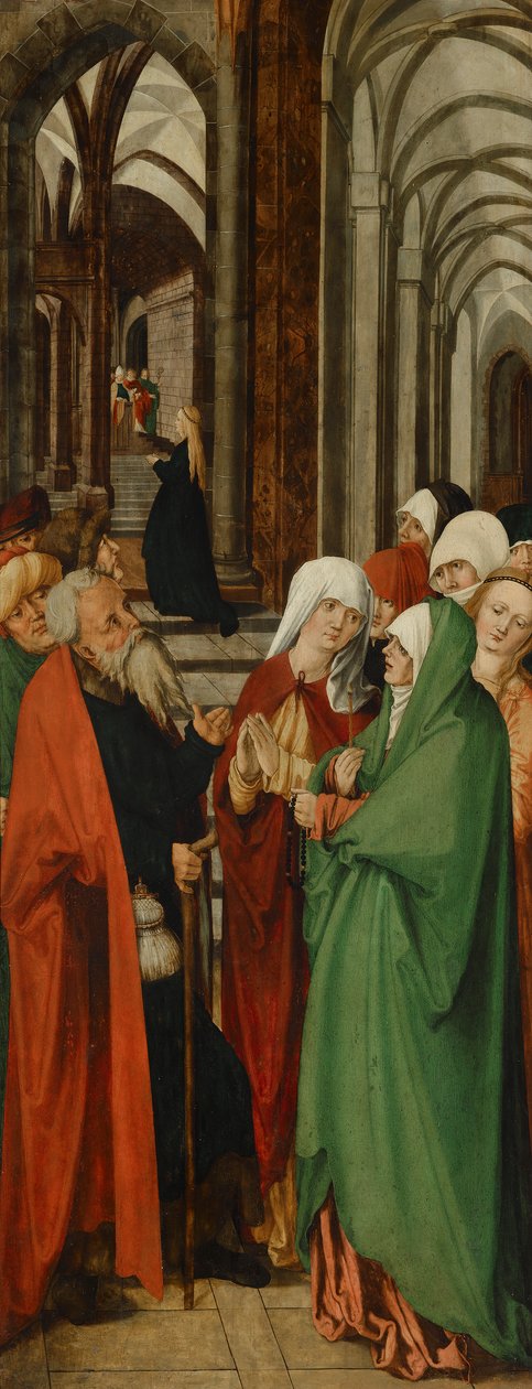 Opdracht van Maria in de Tempel door Meister der Oberfalkensteiner Altarflügel
