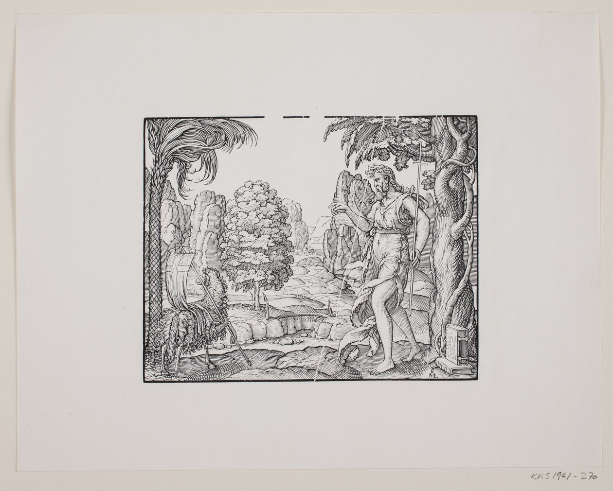 Johannes de Doper in de Woestijn door Melchior Lorck