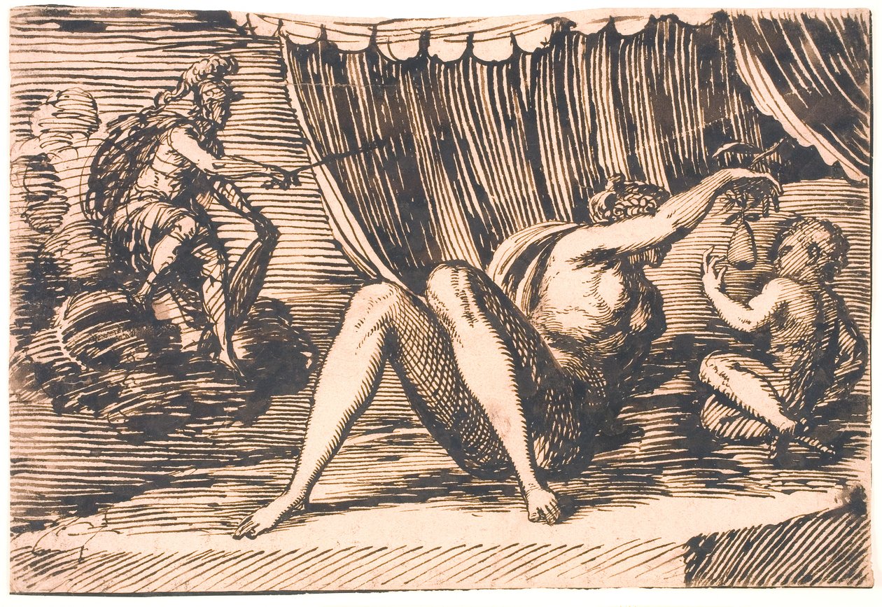 Mars, Venus met een peer, en een kind door Melchior Lorck