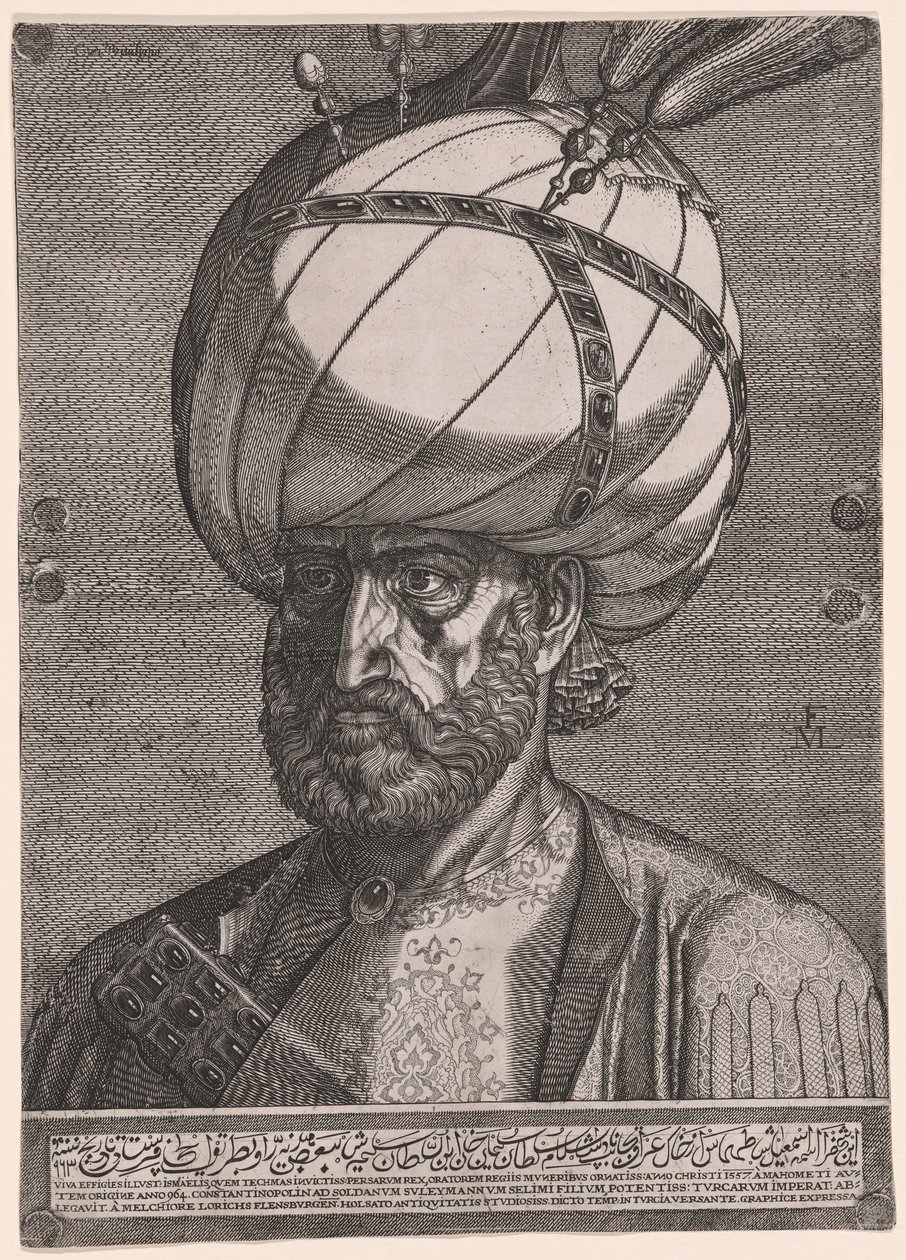 Portret van Ismail, ambassadeur van de Perzische sjah Tahmasp I door Melchior Lorck