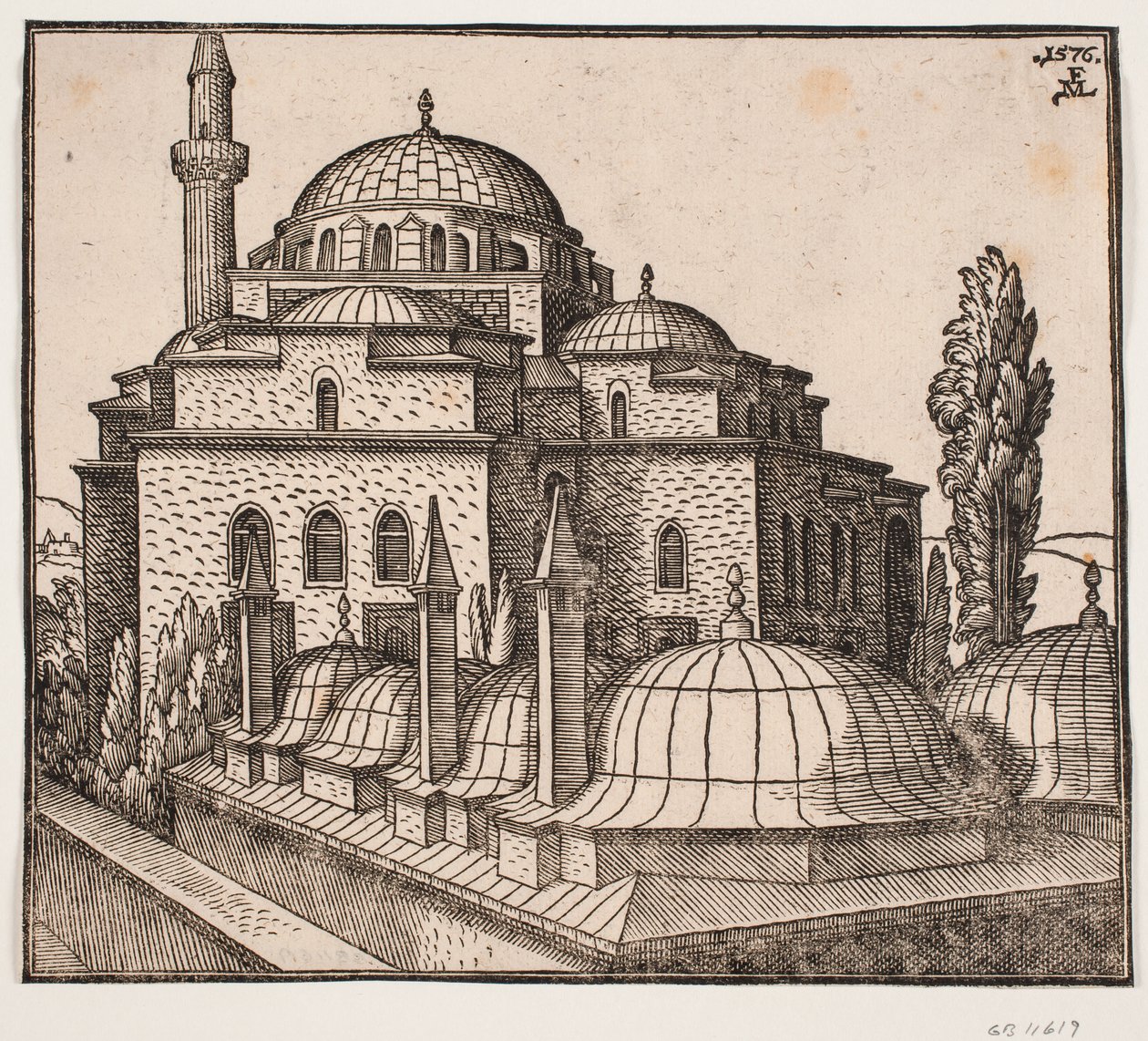 De Atik Ali Pasha-moskee in Istanbul door Melchior Lorck