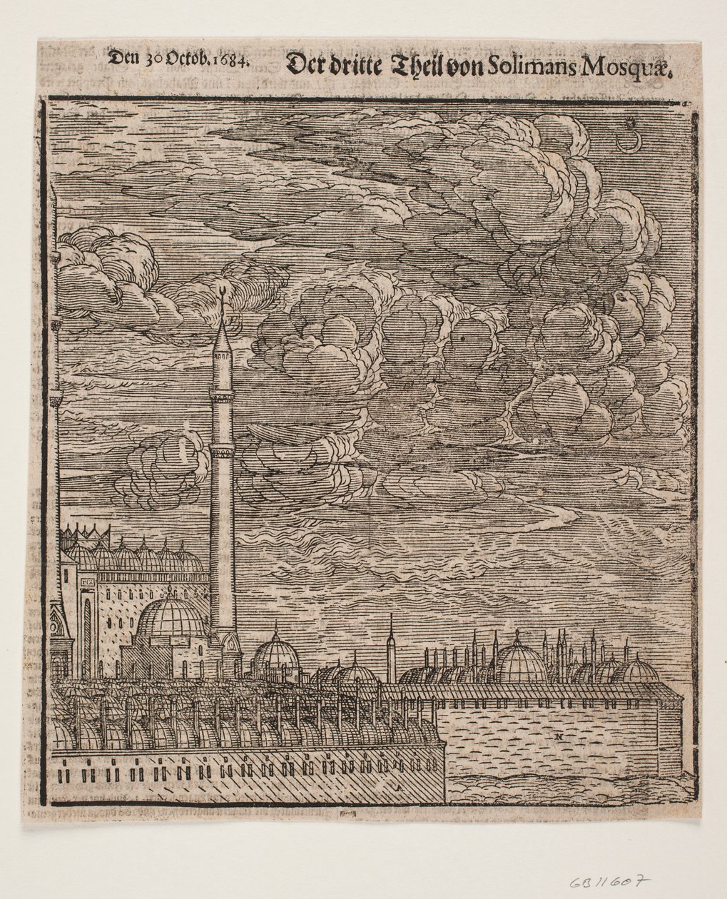 De Süleymaniye-moskee, gezien vanuit het noordoosten. Rechterhelft door Melchior Lorck