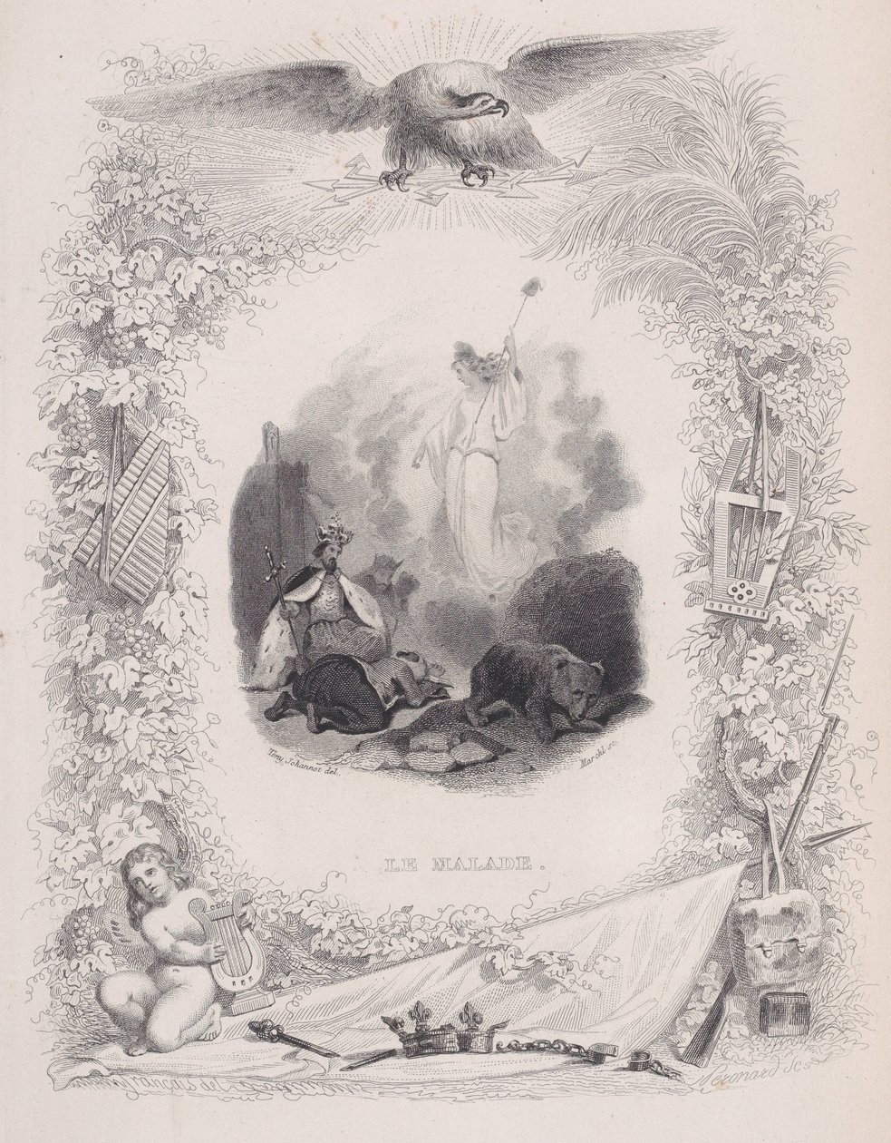 De Zieke, uit De Liederen van Béranger door Melchior Peronard