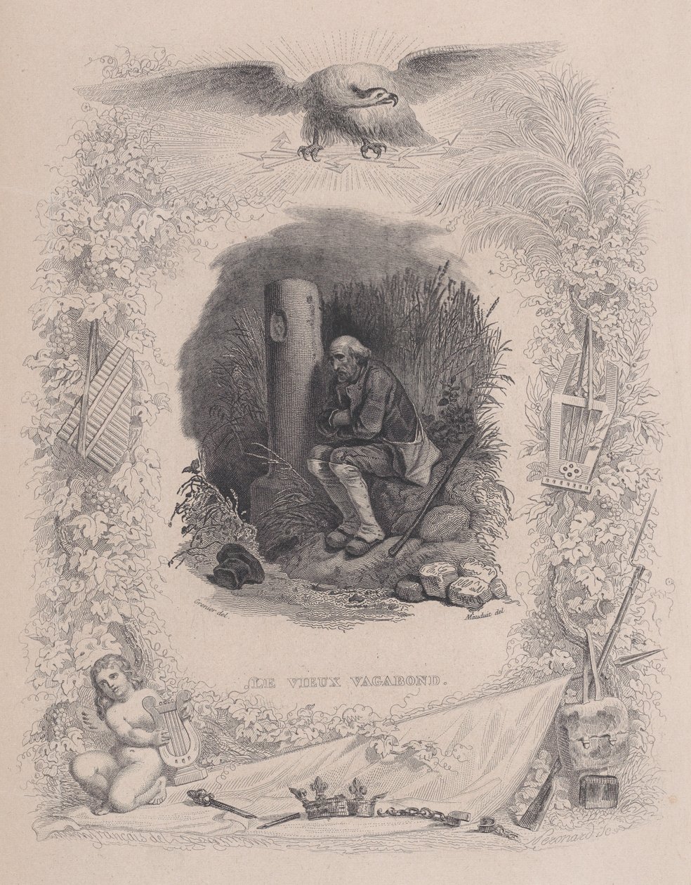 De Oude Zwerver, uit De Volledige Werken van Béranger door Melchior Peronard