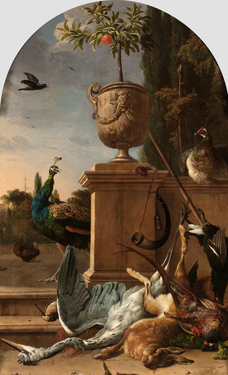 Jagerstas op een terras door Melchior d