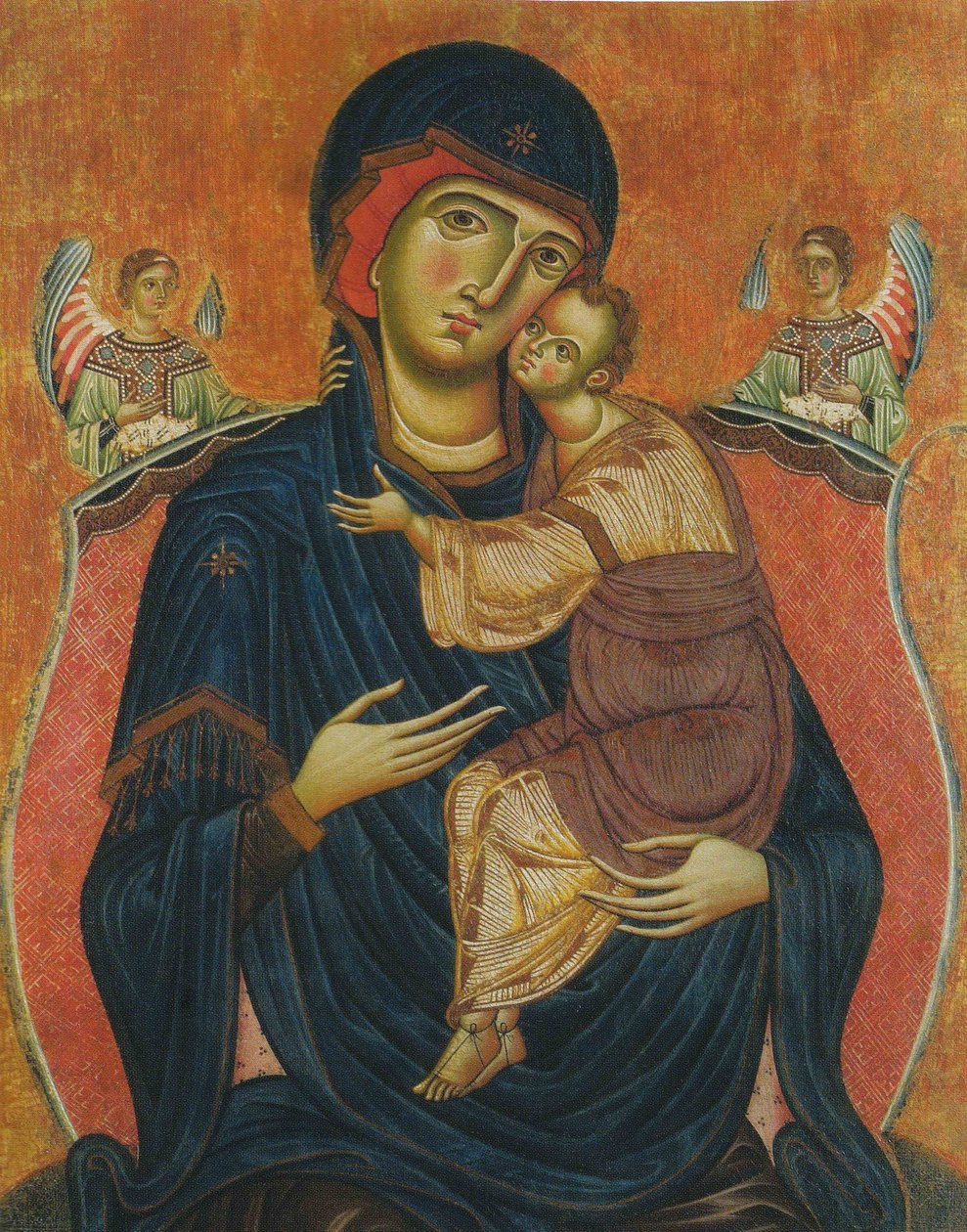 Madonna met Kind en engelen door Meliore di Jacopo