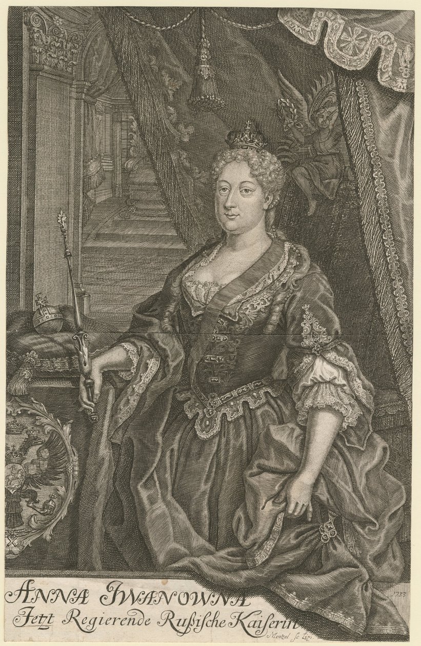 Portret van Keizerin Anna Ioannovna 1693-1740, 1733 door Mentzel
