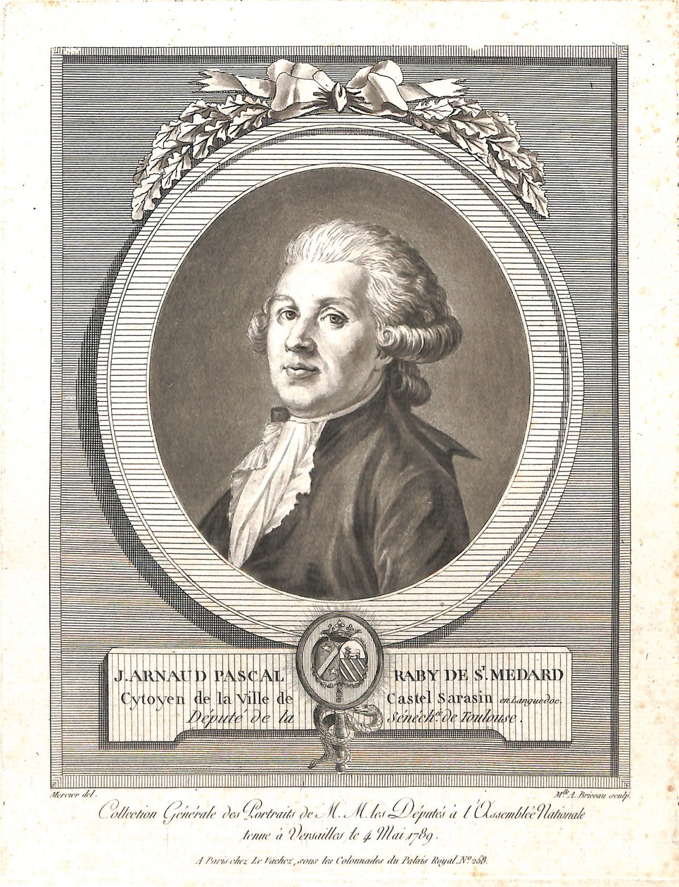 Jean Arnaud Pascal Raby door Mercier del. and Mlle Briceau sulp.