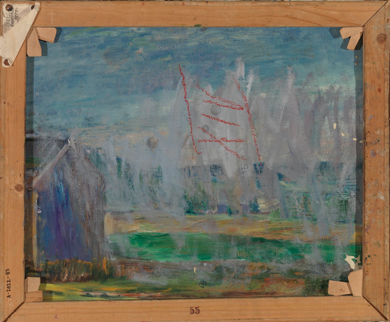 Landschap, schets door Meri Genetz