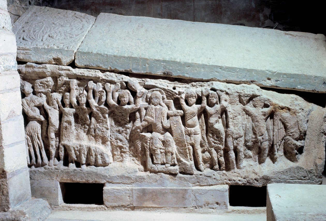 Merovingische kunst: bas-reliëfs van het graf van Agilbert door Merovingian