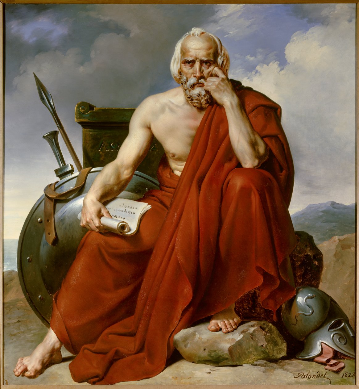 Portret van Lycurgus, wetgever van Sparta. Schilderij door Merry Joseph Blondel door Merry Joseph Blondel
