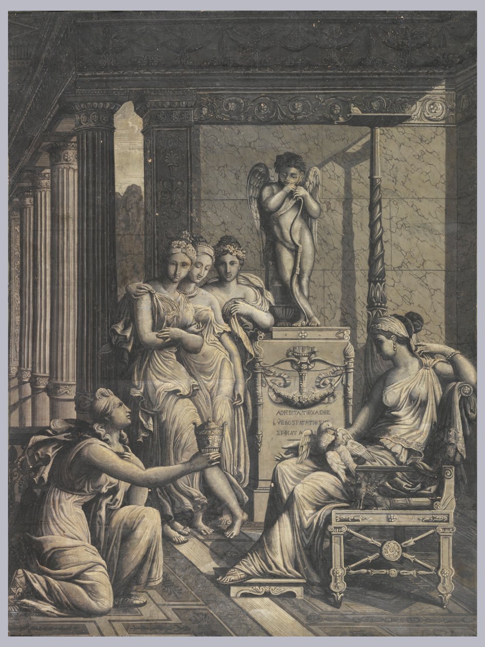 Psyche brengt Venus een beker water uit de Fontein van de Jeugd door Merry Joseph Blondel