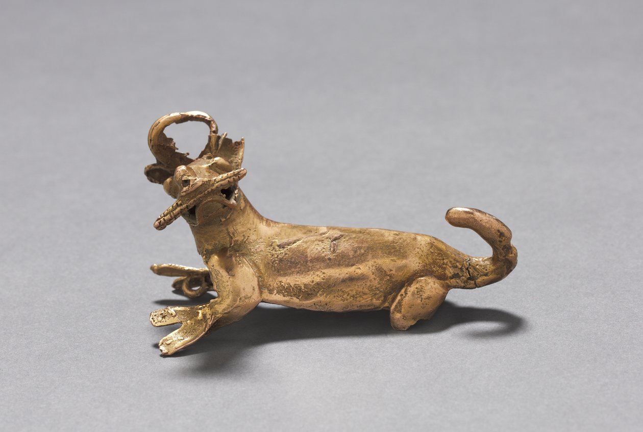 Hert eet maïs hanger, c. 1000-1550 (gegoten goud) door Mesoamerican Mesoamerican