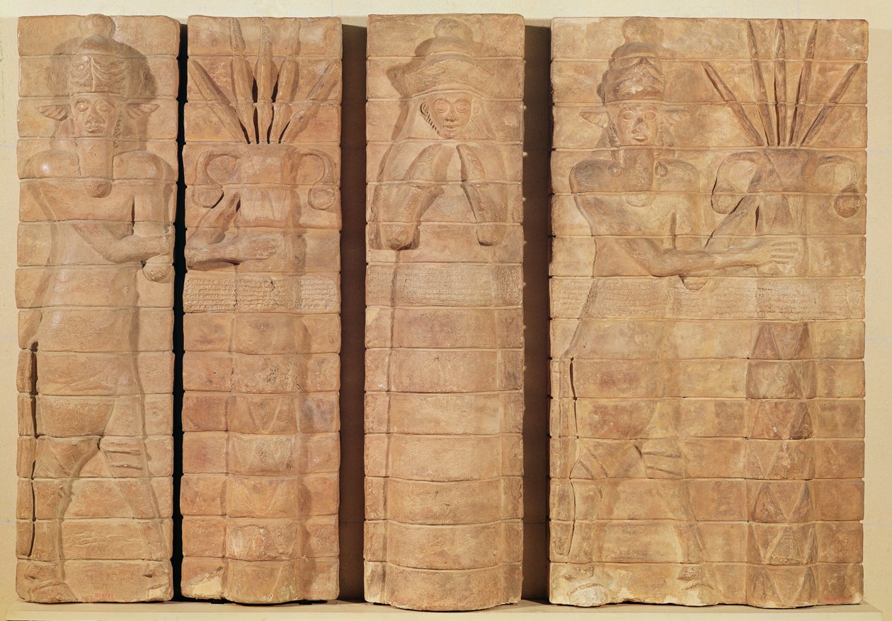Sectie van een muur met inscripties van Kutir-Nahhunte en Shilak-Inshushinak, uit Susa, ca. 1150 v.Chr. door Mesopotamian